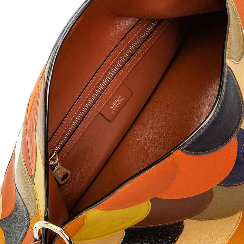 CHLOÉ Juana Colorblock Scallop Patchwork Shoulder Bag - Picture 7 of 9